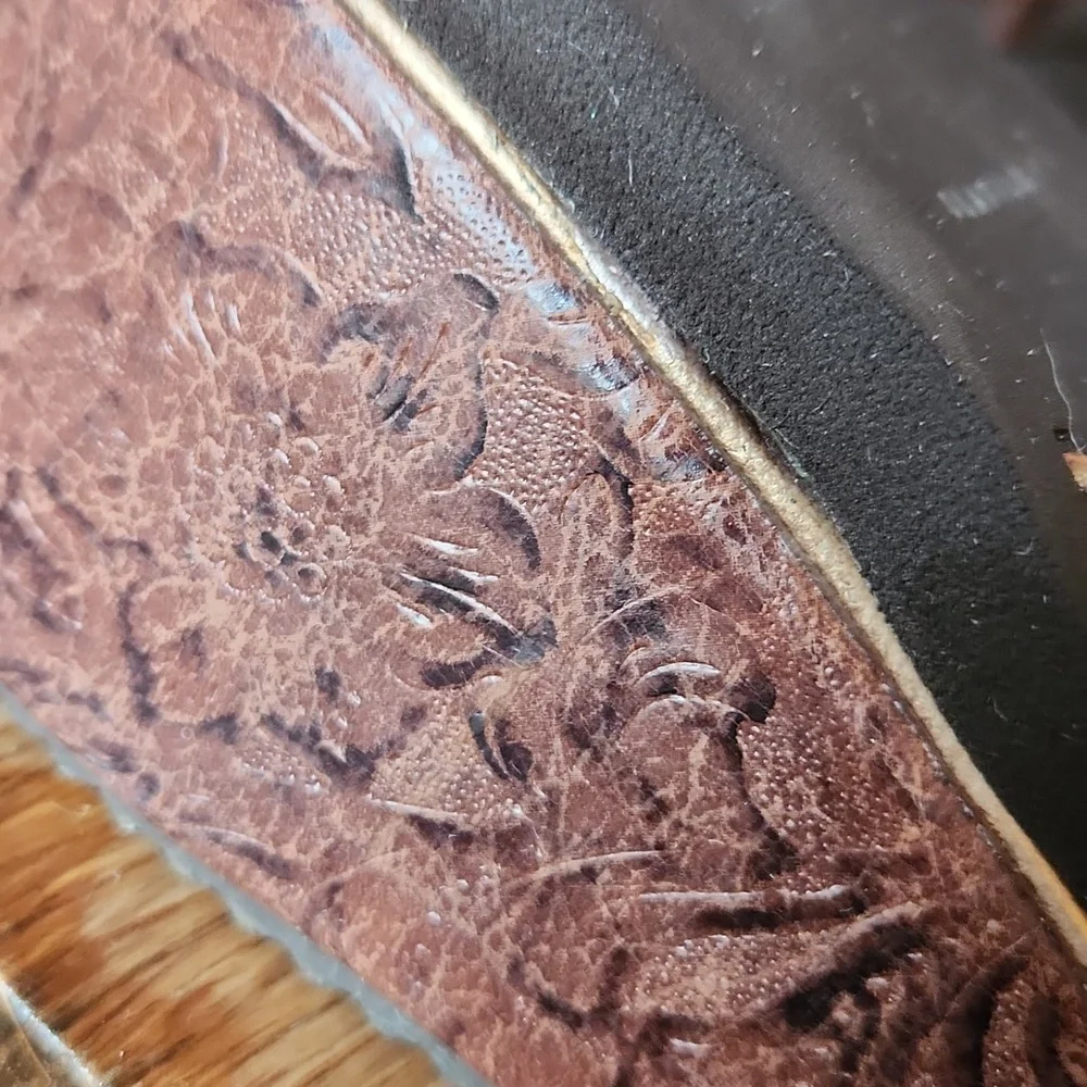 Volatile‎ Tooled Frappachino  Platform Heel Thong Sandal Brown sz 10 Chunky - Picture 11 of 13